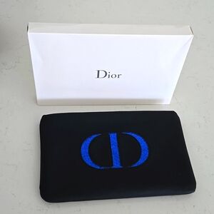 New in box never used Rare. Dior clutch bag Black and blue 💙  glitter CD logo